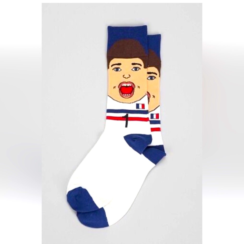 URBAN OUTFITTERS Socks BILLY BERG World Cup FIFA Soccer FRANCE #1 Flag NWT